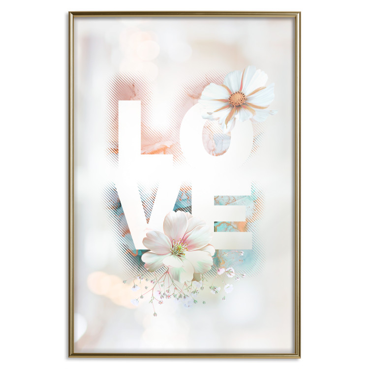 Wall Poster Colorful Love - English text with flowers on a blurred background 125258 additionalImage 16