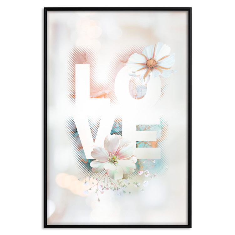 Wall Poster Colorful Love - English text with flowers on a blurred background 125258 additionalImage 18