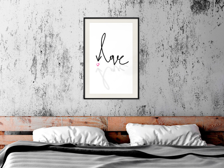 Wall Poster This is Love - English text with a shadow on a white background 125358 additionalImage 22