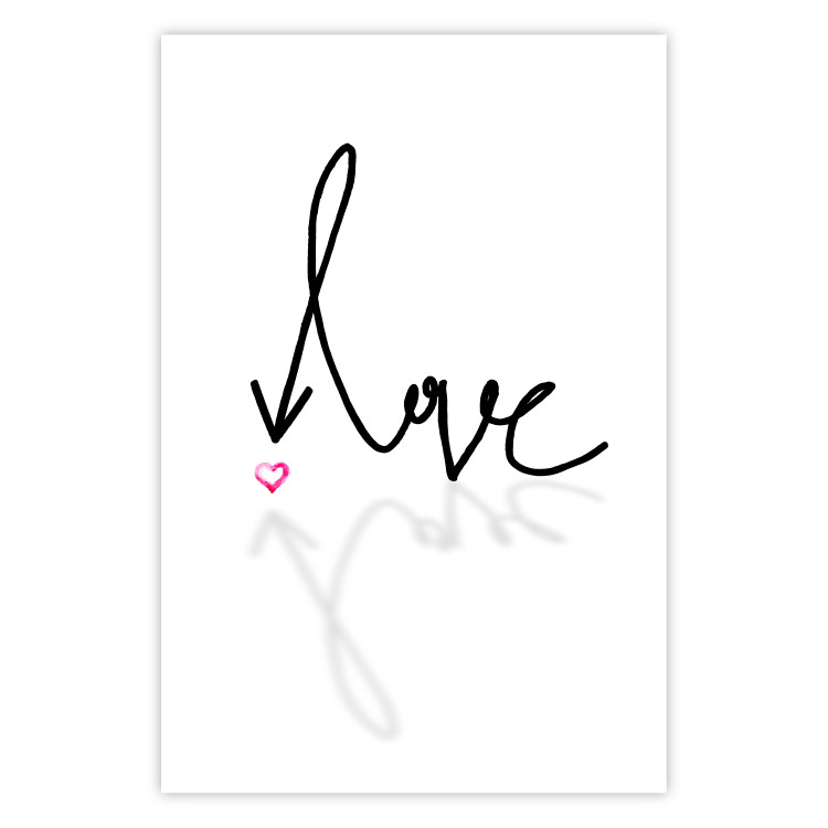 Wall Poster This is Love - English text with a shadow on a white background 125358