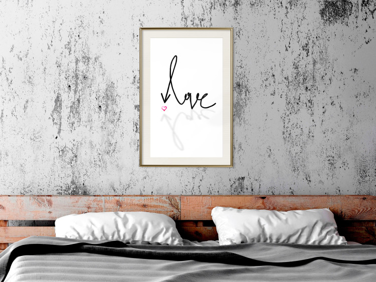 Wall Poster This is Love - English text with a shadow on a white background 125358 additionalImage 21