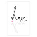 Wall Poster This is Love - English text with a shadow on a white background 125358