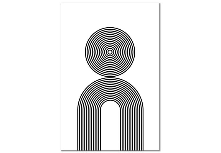 Canvas Hypnotic lines - black and white abstraction depicting circles 125658