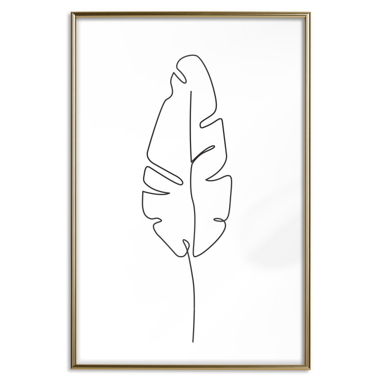 Poster Loneliness in Flight - black leaf pattern on a contrasting white background 125758 additionalImage 16