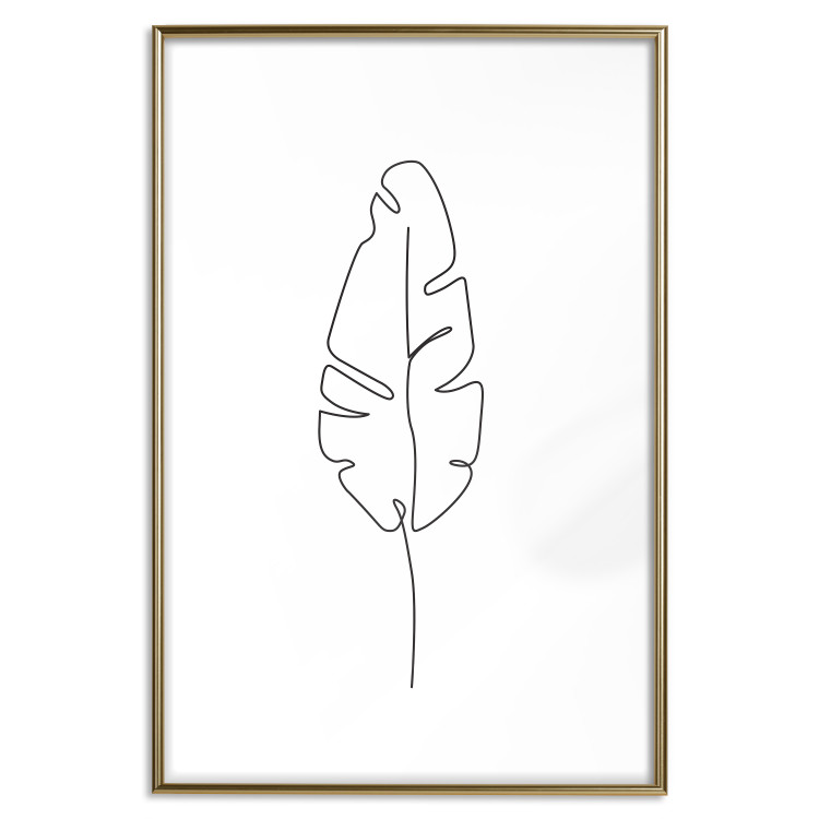 Poster Loneliness in Flight - black leaf pattern on a contrasting white background 125758 additionalImage 14