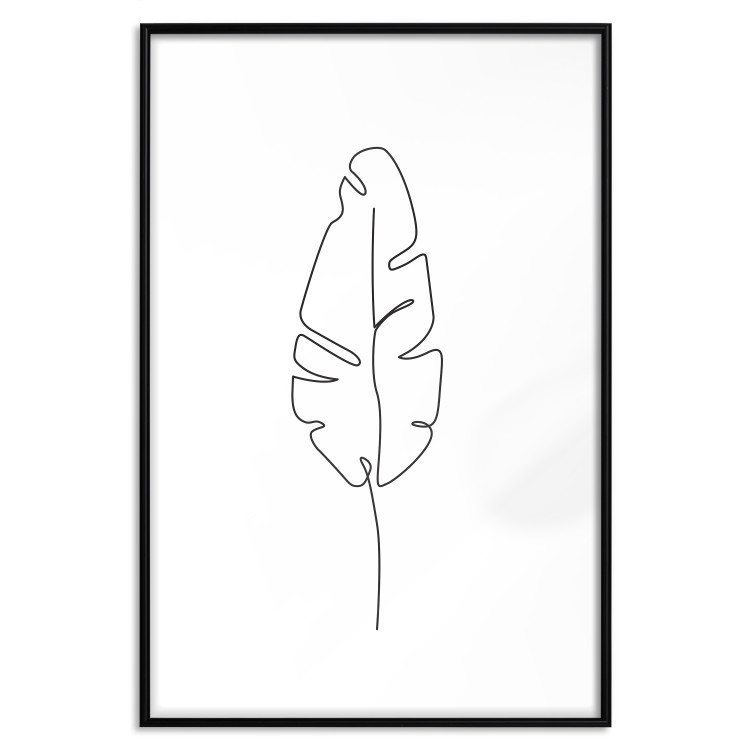 Poster Loneliness in Flight - black leaf pattern on a contrasting white background 125758 additionalImage 15