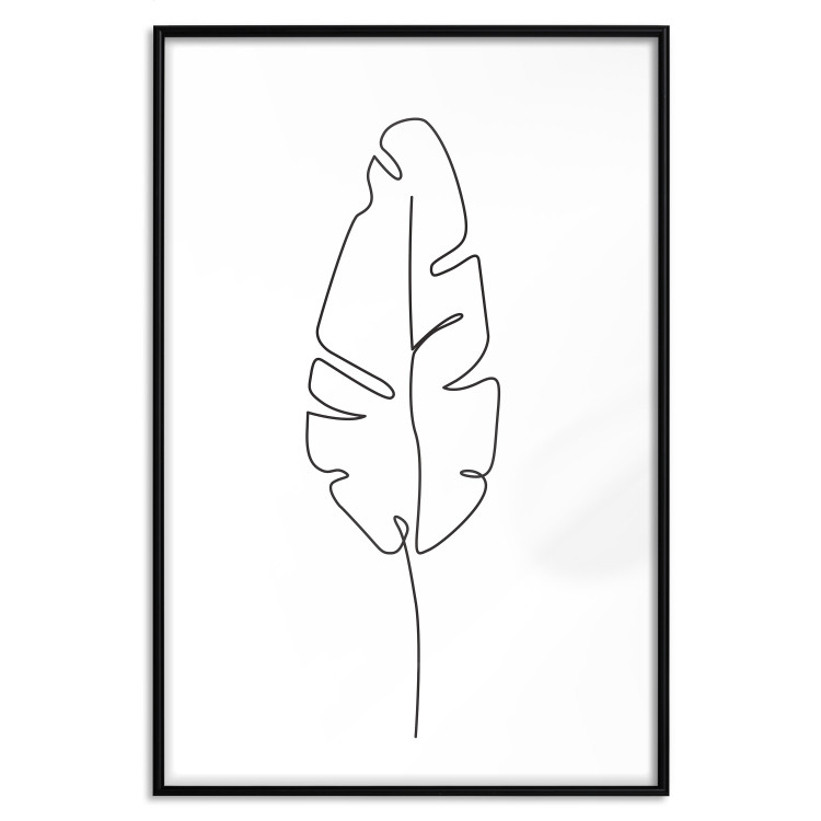 Poster Loneliness in Flight - black leaf pattern on a contrasting white background 125758 additionalImage 18