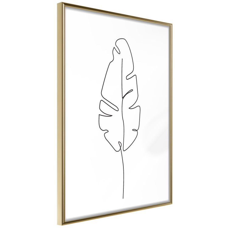 Poster Loneliness in Flight - black leaf pattern on a contrasting white background 125758 additionalImage 12