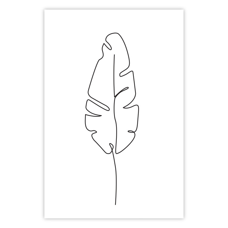 Poster Loneliness in Flight - black leaf pattern on a contrasting white background 125758