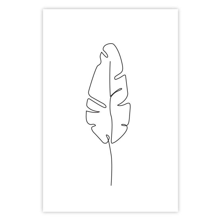 Poster Loneliness in Flight - black leaf pattern on a contrasting white background 125758 additionalImage 19