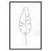 Poster Loneliness in Flight - black leaf pattern on a contrasting white background 125758 additionalThumb 18