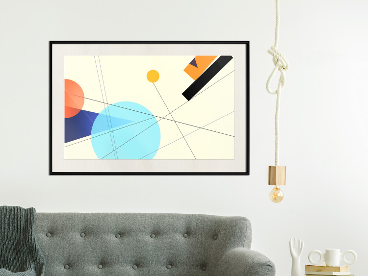 Wall Poster Cobalt Sunset - abstract colorful geometric figures 126558 additionalImage 24