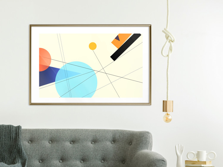 Wall Poster Cobalt Sunset - abstract colorful geometric figures 126558 additionalImage 13