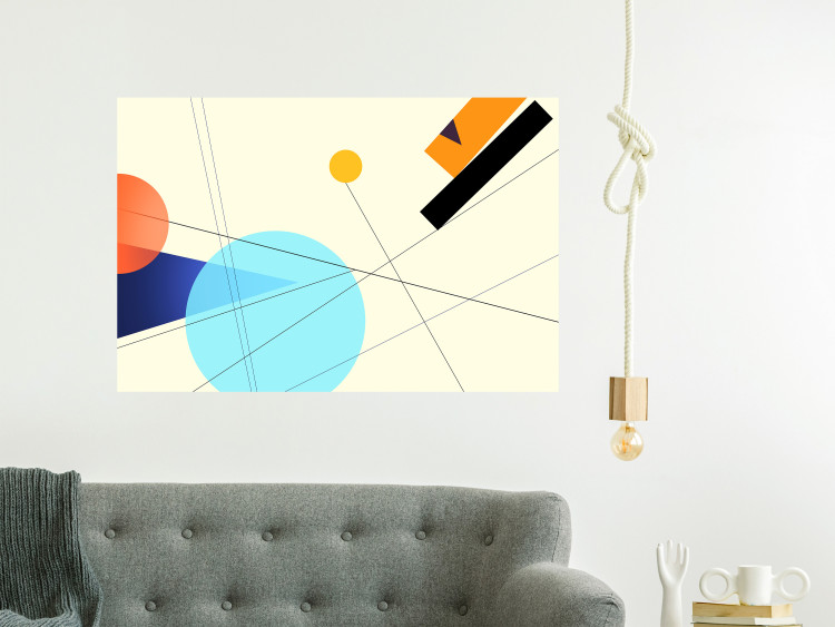 Wall Poster Cobalt Sunset - abstract colorful geometric figures 126558 additionalImage 2