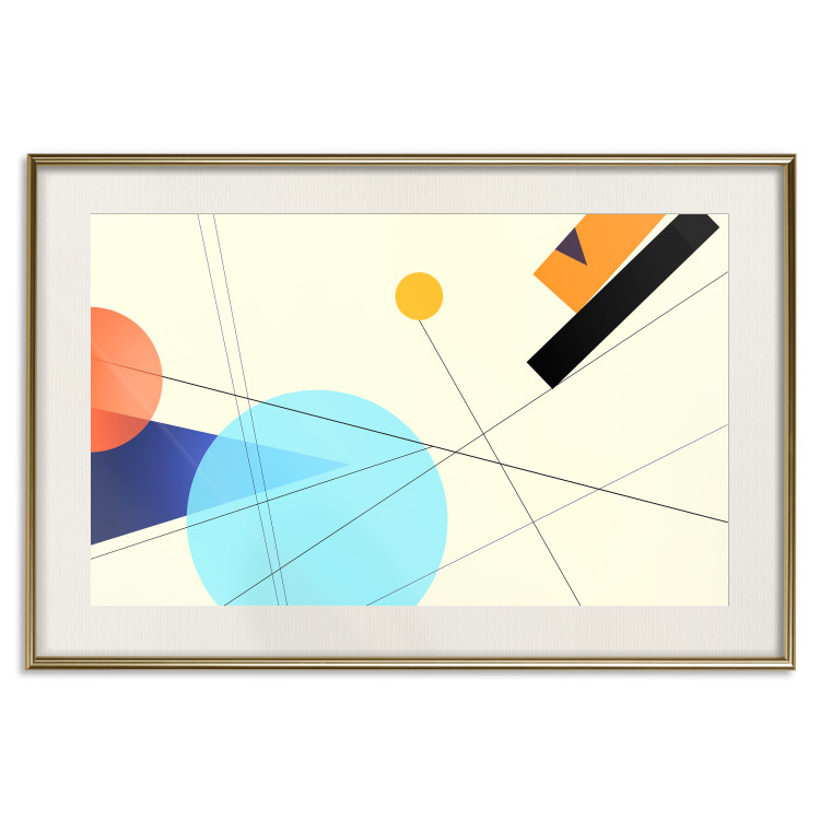 Wall Poster Cobalt Sunset - abstract colorful geometric figures 126558 additionalImage 20