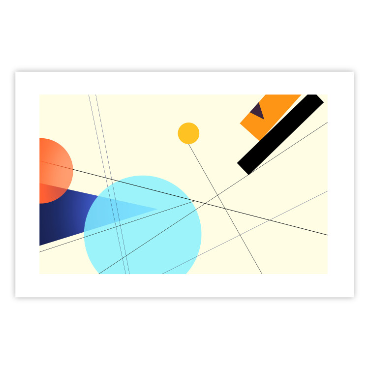 Wall Poster Cobalt Sunset - abstract colorful geometric figures 126558 additionalImage 25