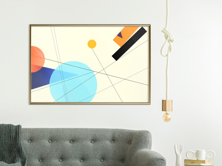 Wall Poster Cobalt Sunset - abstract colorful geometric figures 126558 additionalImage 5