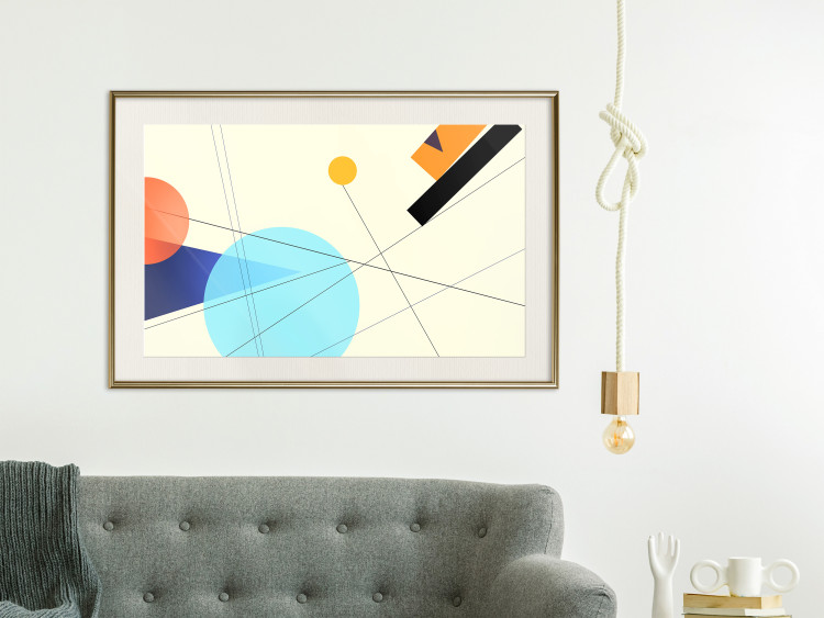 Wall Poster Cobalt Sunset - abstract colorful geometric figures 126558 additionalImage 22