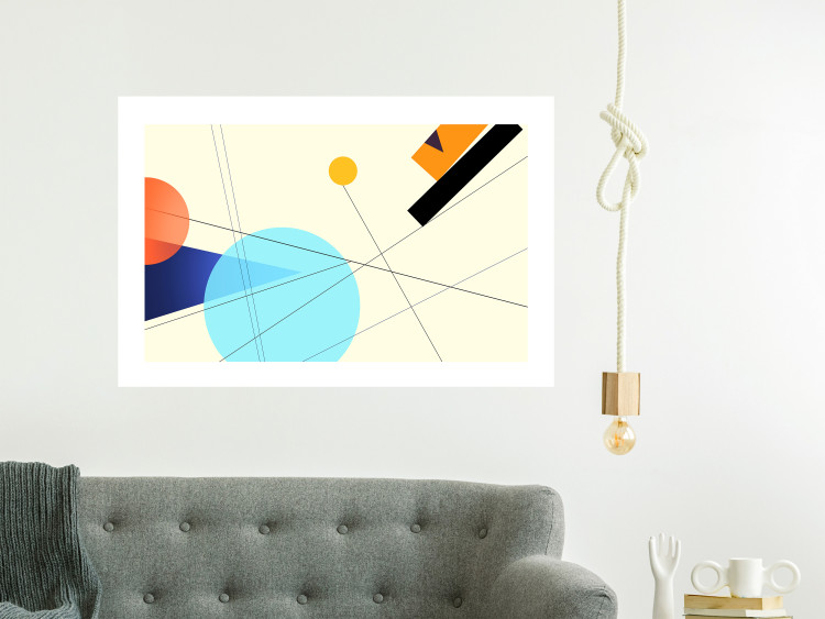 Wall Poster Cobalt Sunset - abstract colorful geometric figures 126558 additionalImage 3