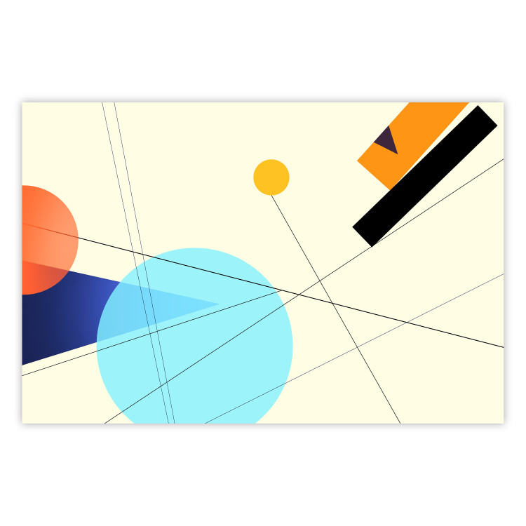 Wall Poster Cobalt Sunset - abstract colorful geometric figures 126558