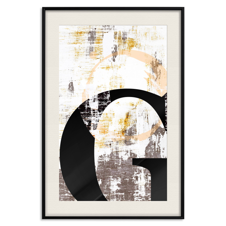 Poster Letter G - black letter among abstract patterns on white background 127858 additionalImage 19