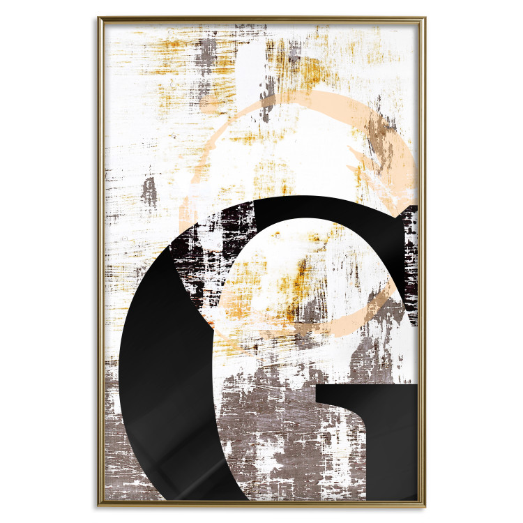 Poster Letter G - black letter among abstract patterns on white background 127858 additionalImage 21