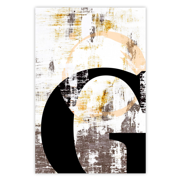 Poster Letter G - black letter among abstract patterns on white background 127858