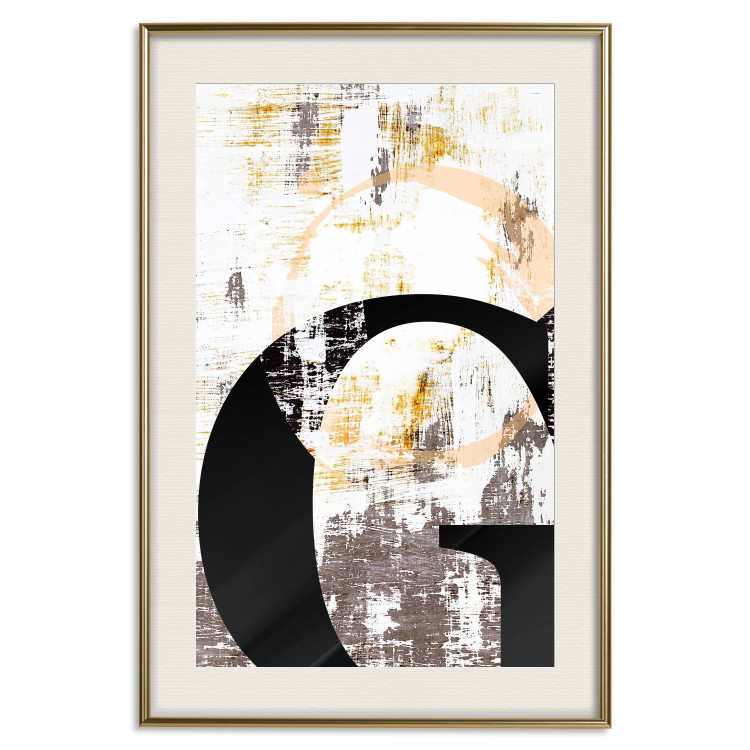Poster Letter G - black letter among abstract patterns on white background 127858 additionalImage 20