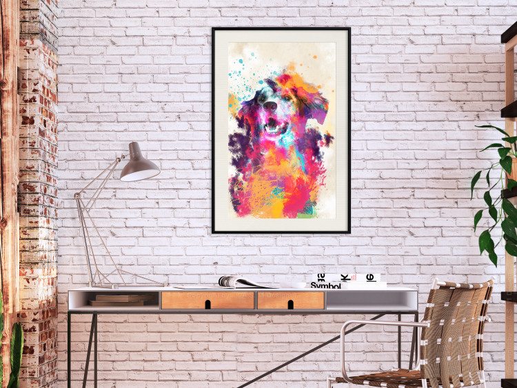 Wall Poster Watercolor Dog - unique colorful abstraction with domestic animal 128858 additionalImage 24