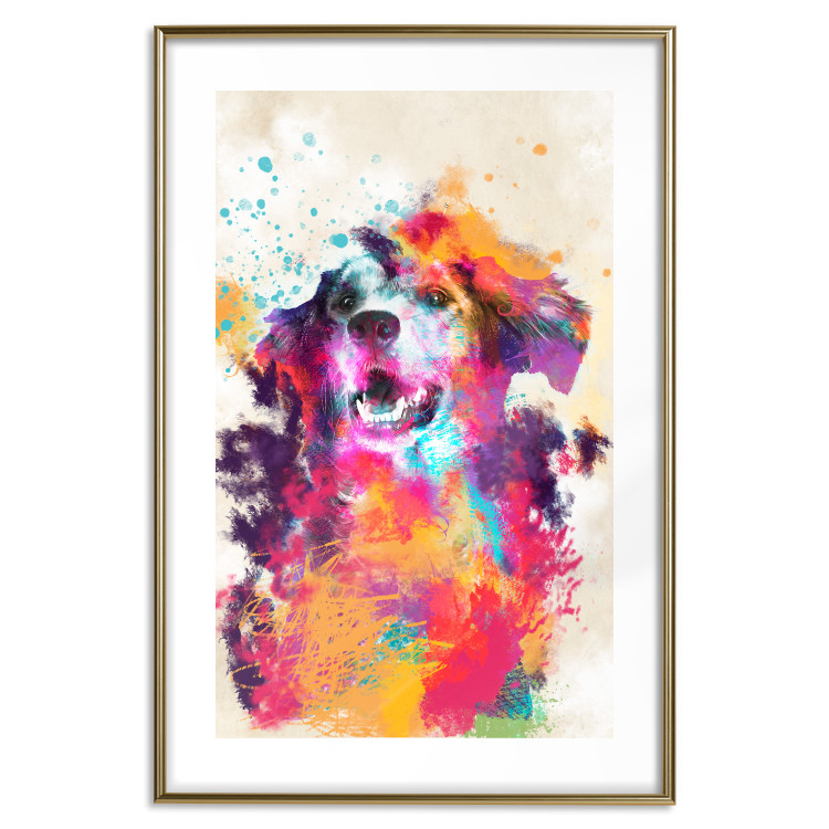 Wall Poster Watercolor Dog - unique colorful abstraction with domestic animal 128858 additionalImage 14