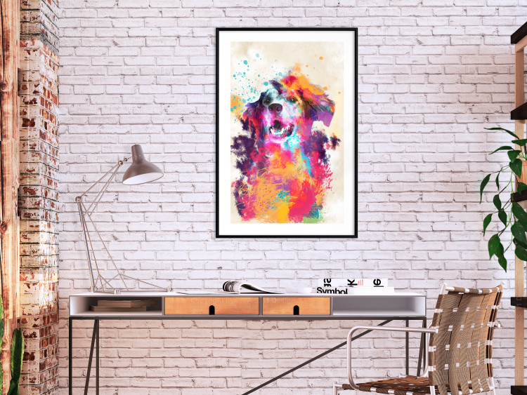 Wall Poster Watercolor Dog - unique colorful abstraction with domestic animal 128858 additionalImage 23