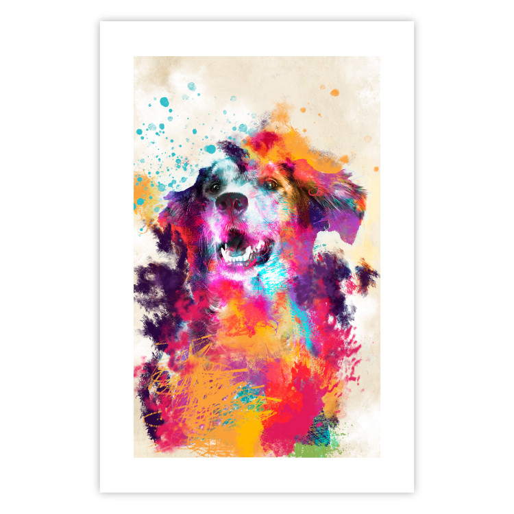 Wall Poster Watercolor Dog - unique colorful abstraction with domestic animal 128858 additionalImage 25