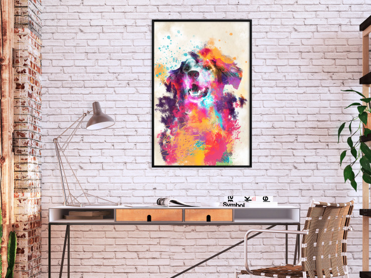 Wall Poster Watercolor Dog - unique colorful abstraction with domestic animal 128858 additionalImage 4
