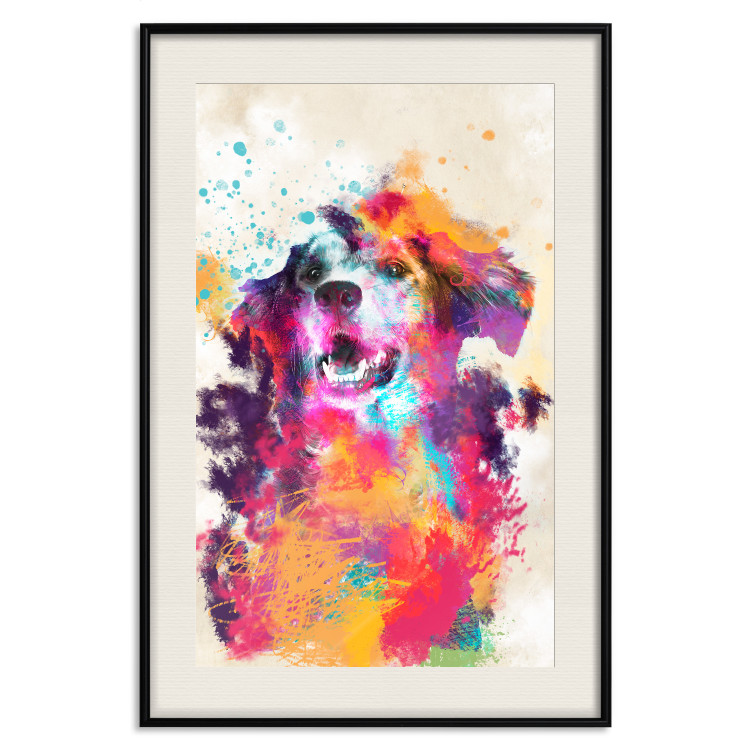 Wall Poster Watercolor Dog - unique colorful abstraction with domestic animal 128858 additionalImage 19