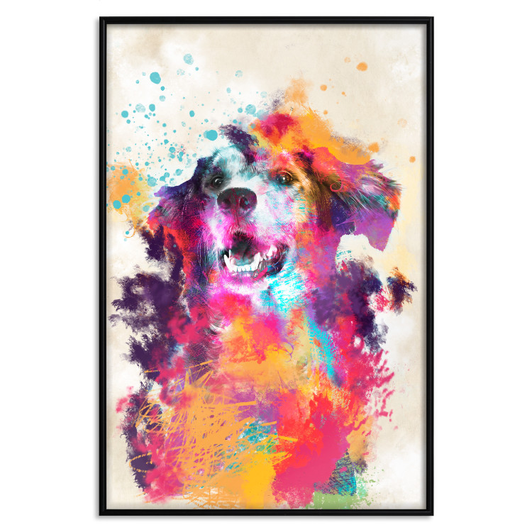 Wall Poster Watercolor Dog - unique colorful abstraction with domestic animal 128858 additionalImage 16