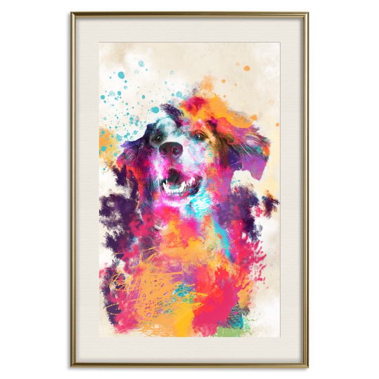 Wall Poster Watercolor Dog - unique colorful abstraction with domestic animal 128858 additionalImage 20