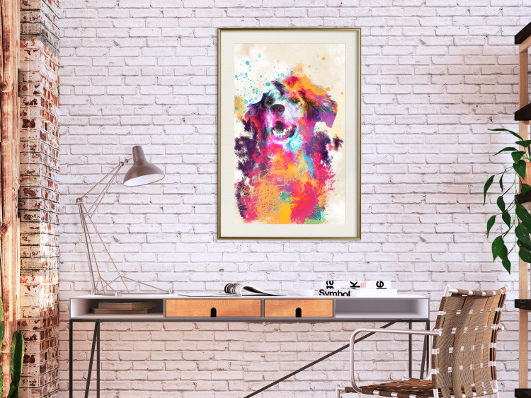 Wall Poster Watercolor Dog - unique colorful abstraction with domestic animal 128858 additionalImage 22