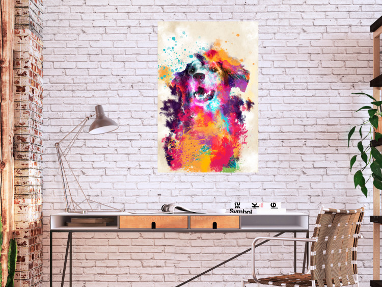 Wall Poster Watercolor Dog - unique colorful abstraction with domestic animal 128858 additionalImage 4