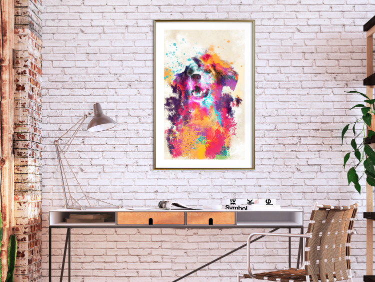 Wall Poster Watercolor Dog - unique colorful abstraction with domestic animal 128858 additionalImage 15