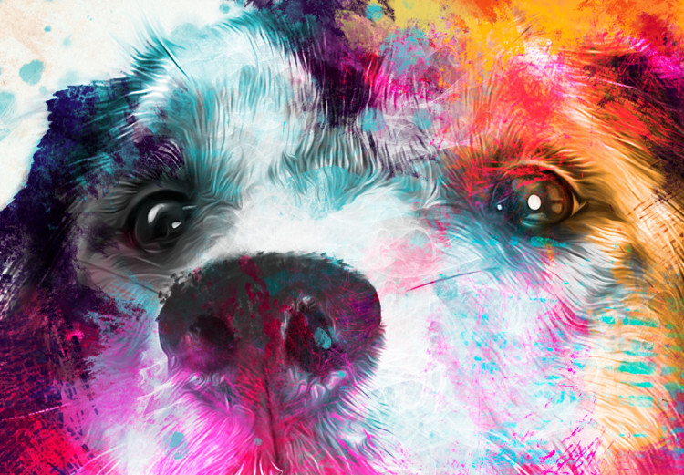 Wall Poster Watercolor Dog - unique colorful abstraction with domestic animal 128858 additionalImage 9