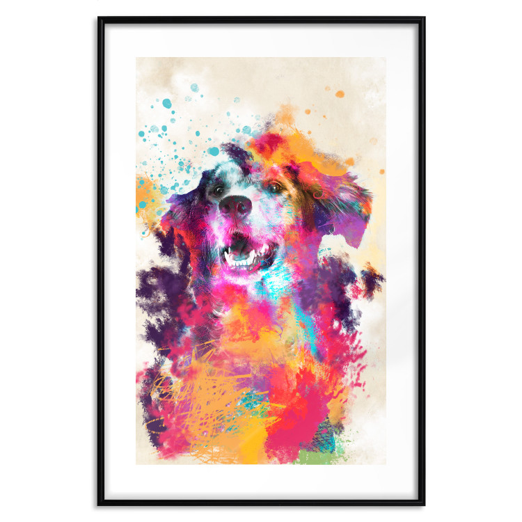 Wall Poster Watercolor Dog - unique colorful abstraction with domestic animal 128858 additionalImage 15