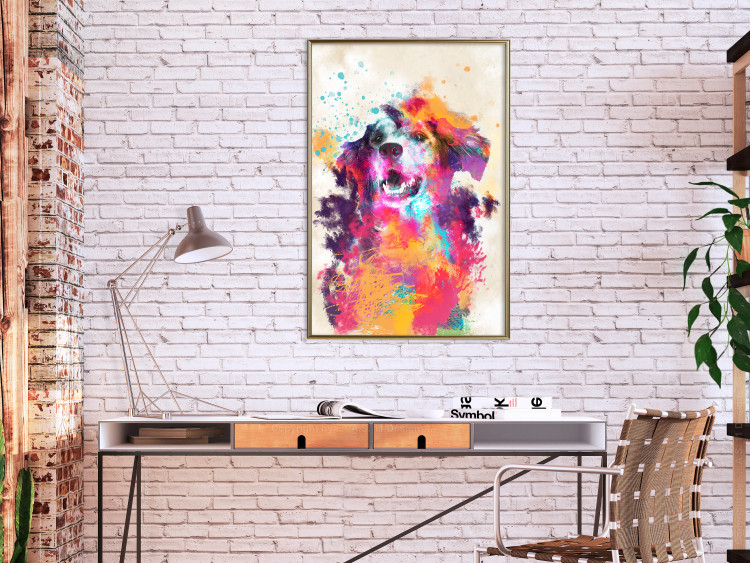Wall Poster Watercolor Dog - unique colorful abstraction with domestic animal 128858 additionalImage 5