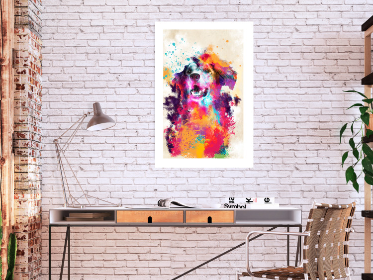 Wall Poster Watercolor Dog - unique colorful abstraction with domestic animal 128858 additionalImage 3
