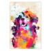 Wall Poster Watercolor Dog - unique colorful abstraction with domestic animal 128858