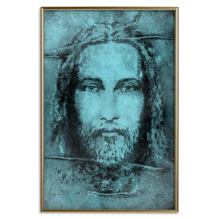 Wall Poster Turin Shroud in Turquoise - sacred composition with a portrait of Jesus 129358 additionalImage 21