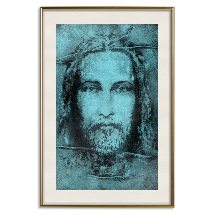 Wall Poster Turin Shroud in Turquoise - sacred composition with a portrait of Jesus 129358 additionalImage 20