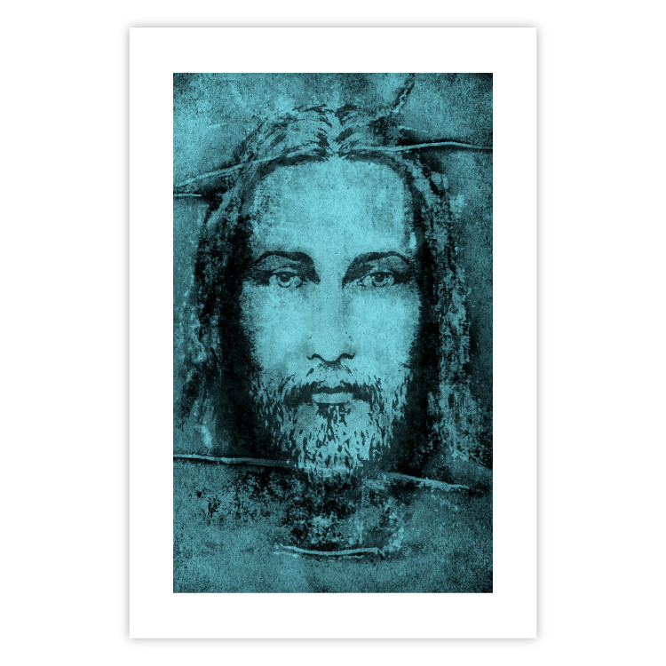 Wall Poster Turin Shroud in Turquoise - sacred composition with a portrait of Jesus 129358 additionalImage 19