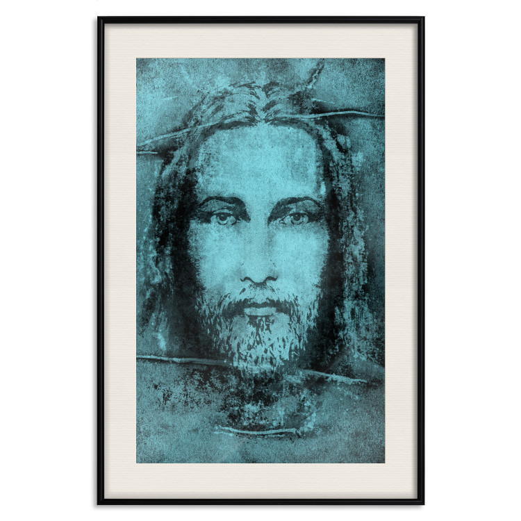 Wall Poster Turin Shroud in Turquoise - sacred composition with a portrait of Jesus 129358 additionalImage 19