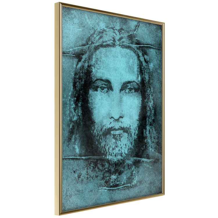 Wall Poster Turin Shroud in Turquoise - sacred composition with a portrait of Jesus 129358 additionalImage 14