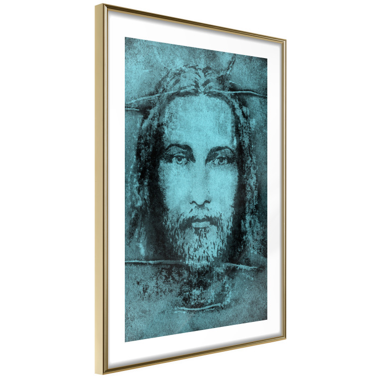 Wall Poster Turin Shroud in Turquoise - sacred composition with a portrait of Jesus 129358 additionalImage 7